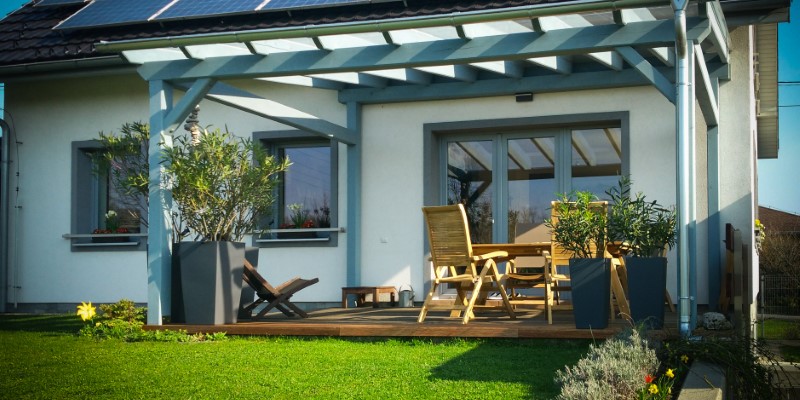 Dřevěná pergola z KVH řeziva s krytinou MM SolidXL-6-bronz 